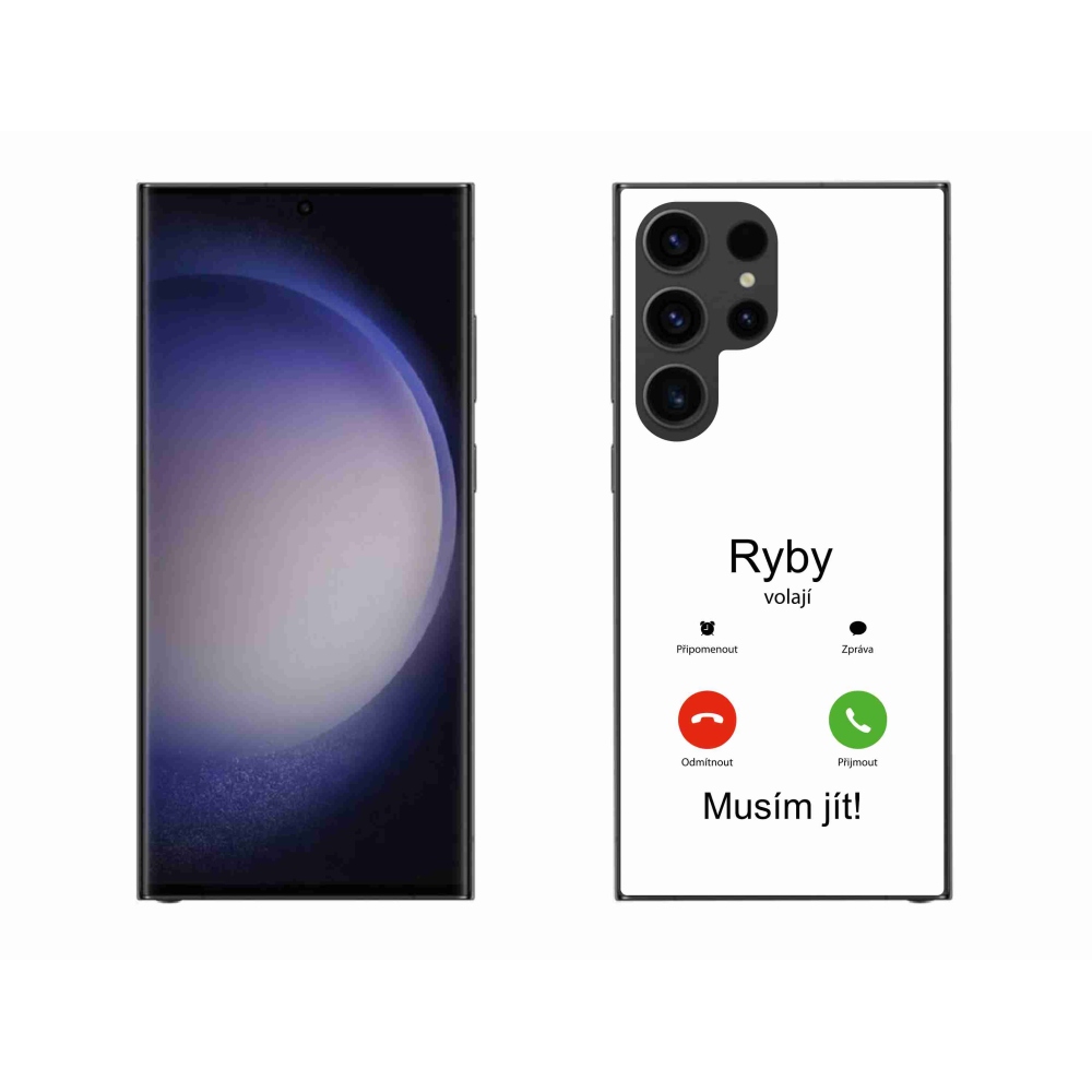 Gélový kryt mmCase na Samsung Galaxy S23 Ultra 5G - ryby volajú biele pozadie