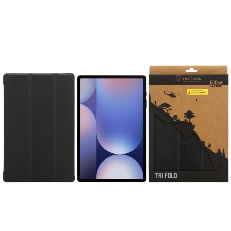 Taktické trojskladové puzdro Book pre Samsung Galaxy Tab S9/S9 FE/S10 FE/S10 Lite Black