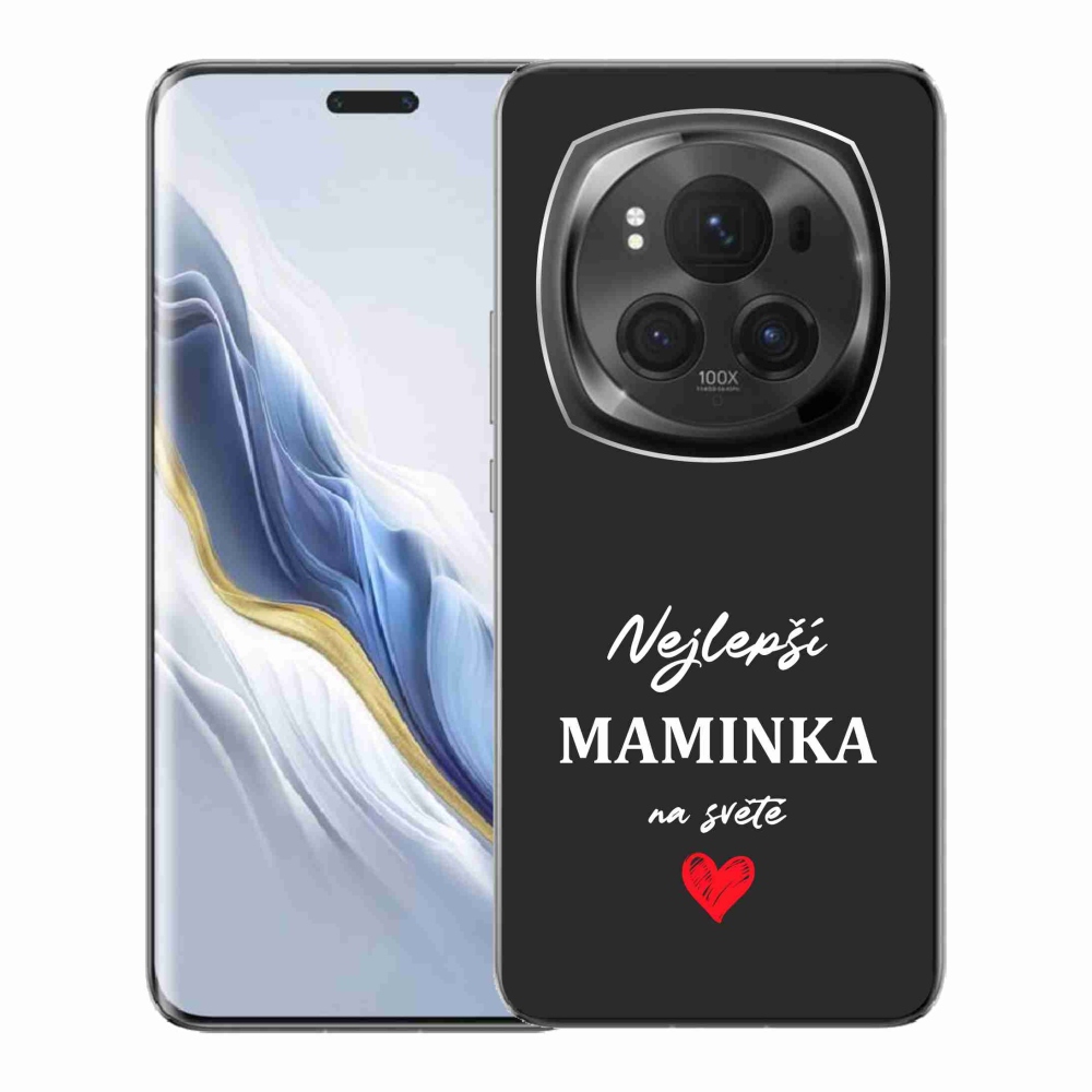 Gélový kryt mmCase na Honor Magic 6 Pro 5G - najlepšia mamička 1 čierne pozadie