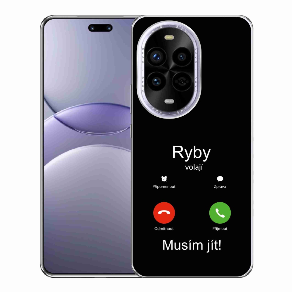 Gélový kryt mmCase na Huawei Nova 13 Pro 5G - ryby volajú čierne pozadie