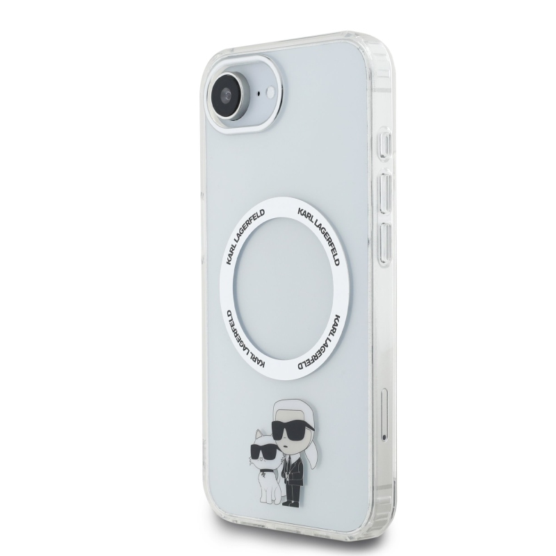 Karl Lagerfeld IML Karl and Choupette MagSafe Zadný Kryt pre iPhone 16e Transparent