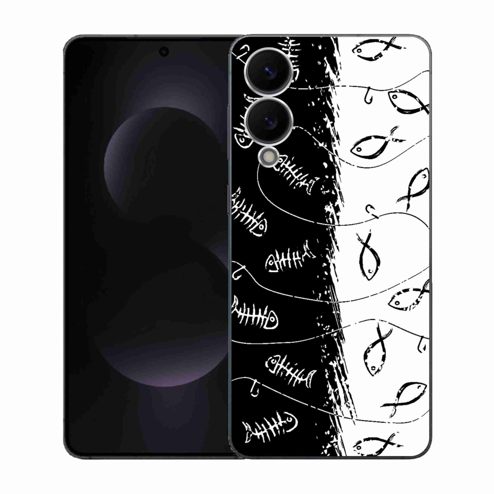 Gélový kryt mmCase na Samsung Galaxy S25 Edge - kostry a rybky