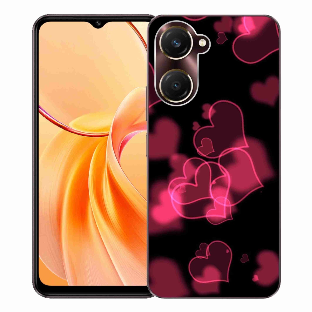 Gélový kryt mmCase na Vivo Y28s 5G - červená srdiečka