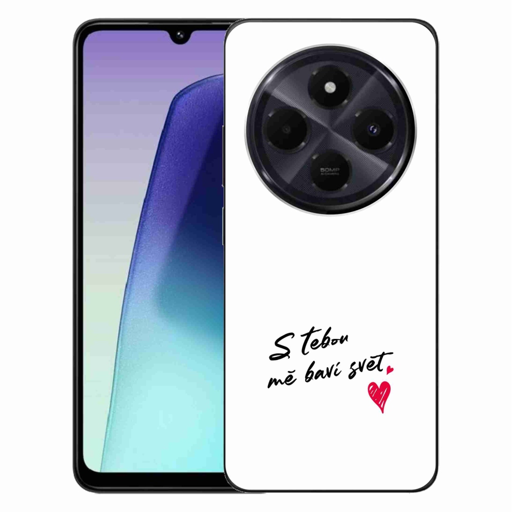 Gélový kryt mmCase na Xiaomi Redmi 14C/Poco C75 - zamilovaný text 1 biele pozadie