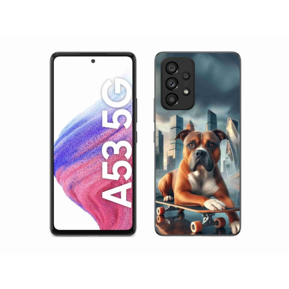 Gélový kryt mmCase na Samsung Galaxy A53 5G - pes na skateboarde