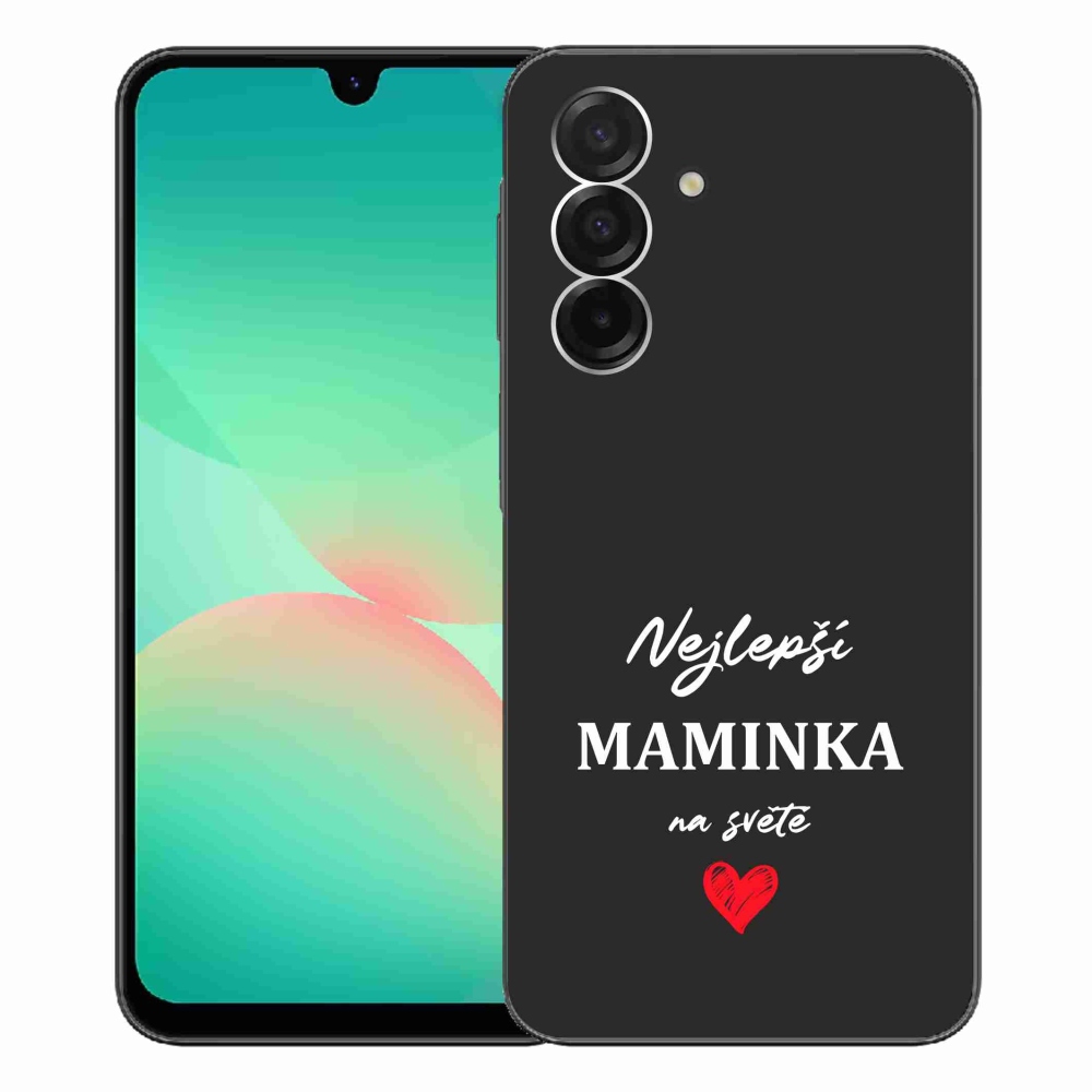 Gélový kryt mmCase na Samsung Galaxy A26 5G - najlepšia mamička 1 čierne pozadie