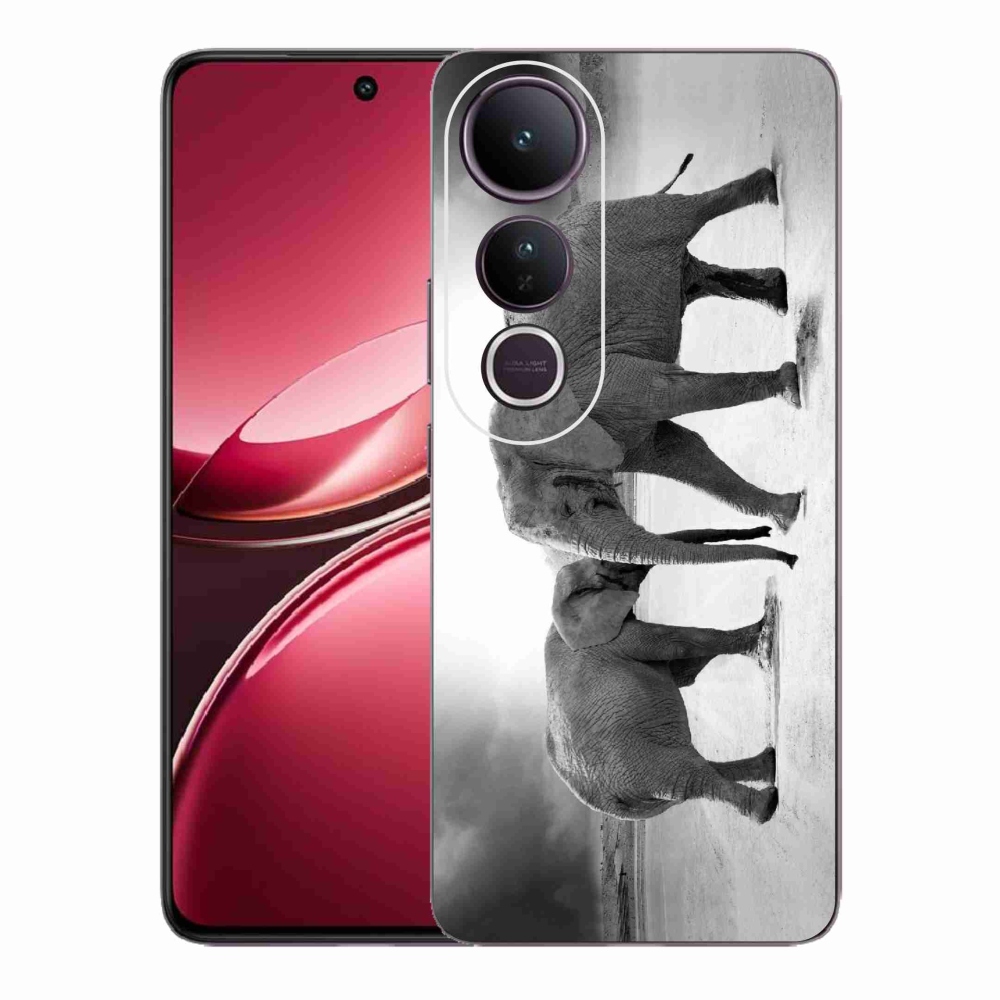 Gélový kryt mmCase na Vivo V50 Lite 4G/5G - čiernobieli slony