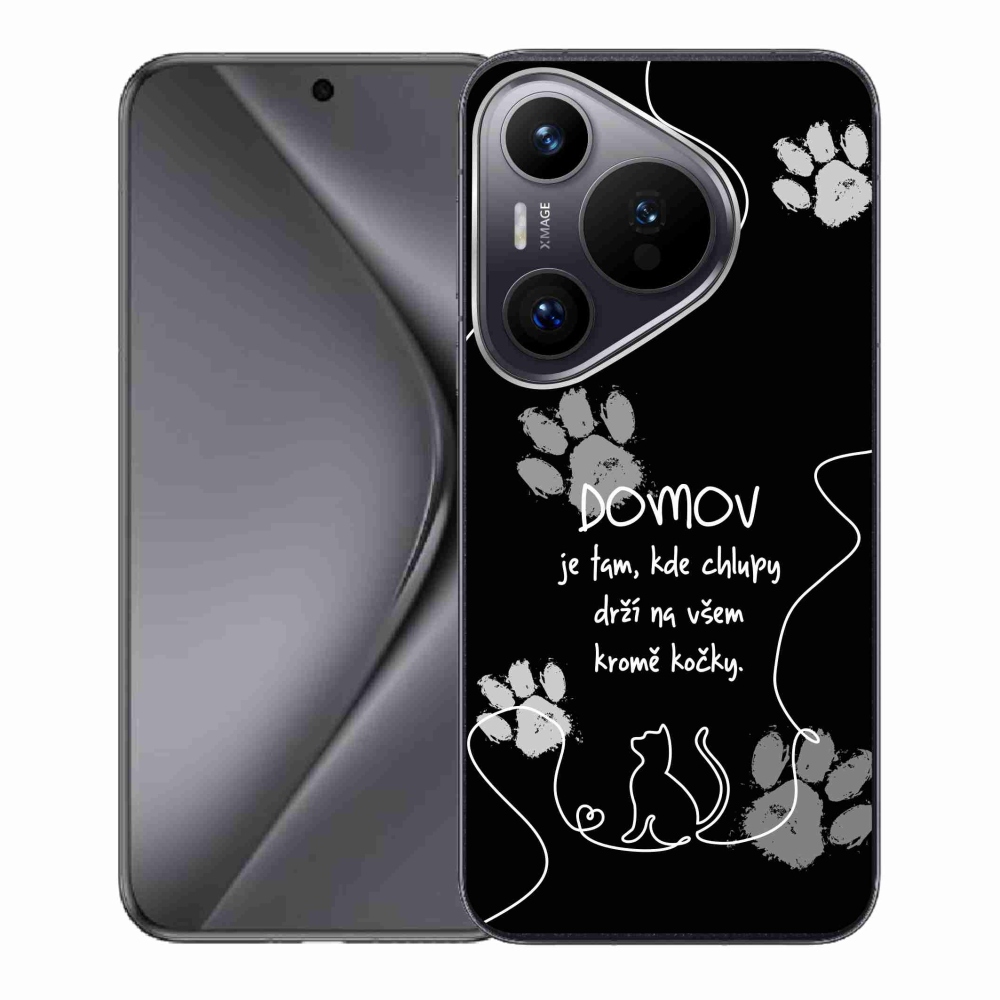 Gélový kryt mmCase na Huawei Pura 70 - mačacie motív čierne pozadie