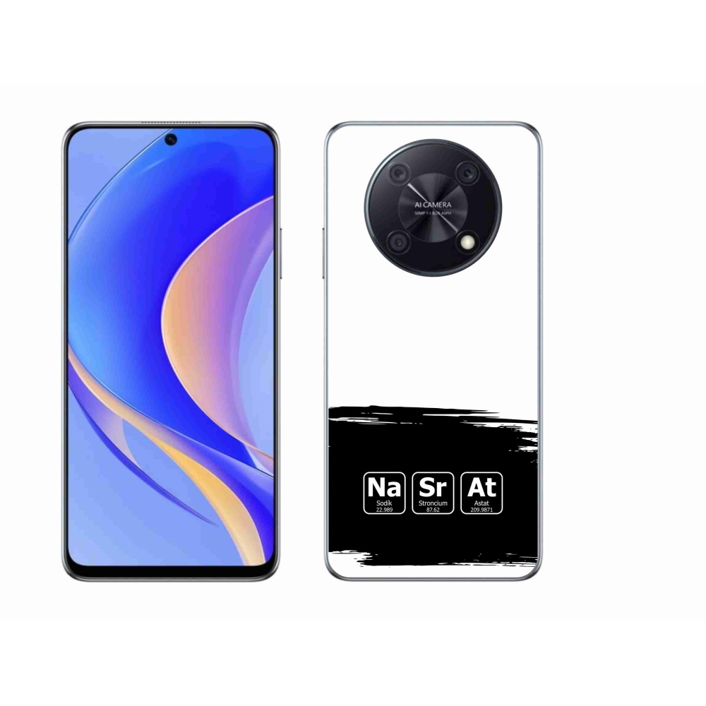 Gélový kryt mmCase na Huawei Nova Y90 - chemické prvky čiernobiele pozadie