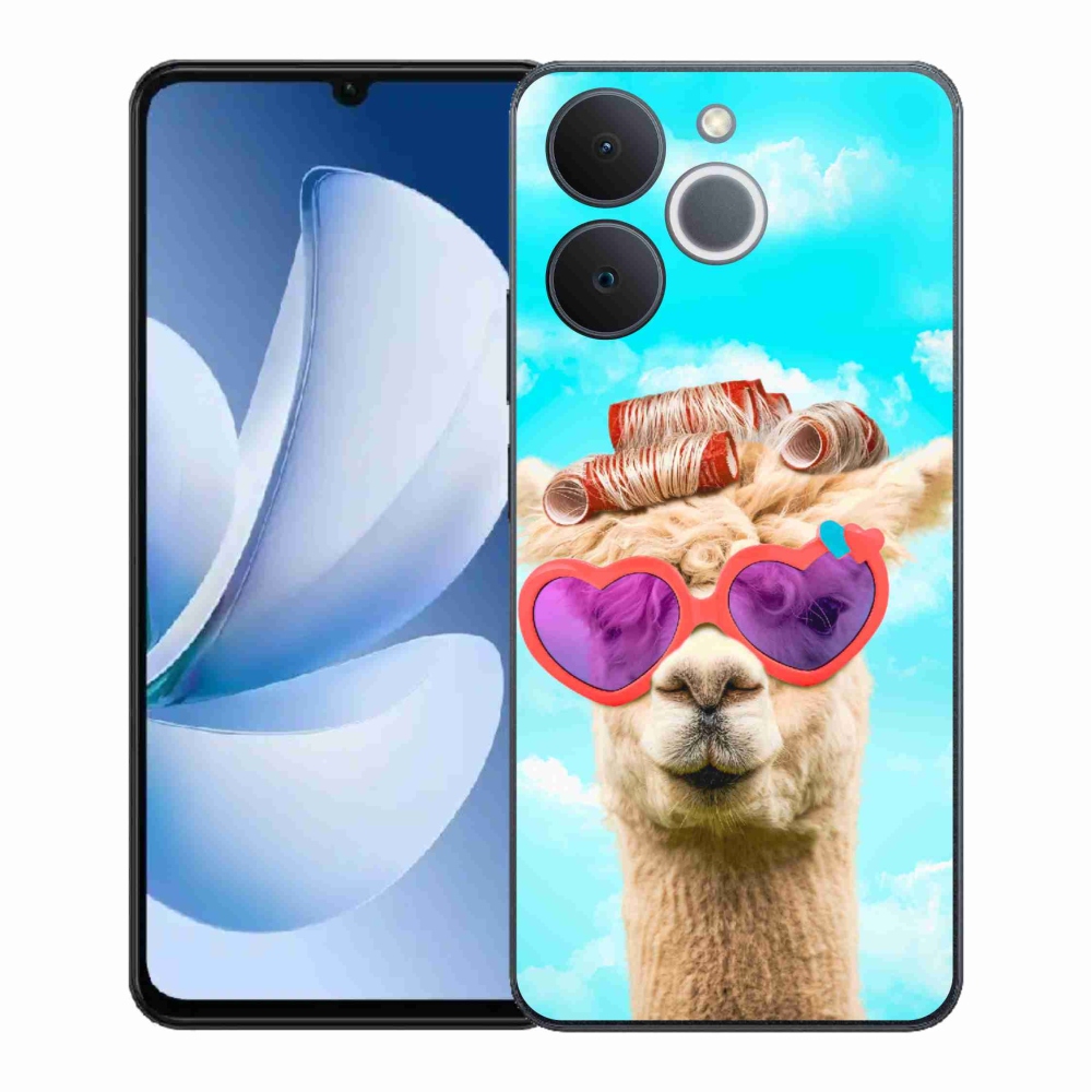 Gélový kryt mmCase na Realme Note 70T - lama s okuliarmi
