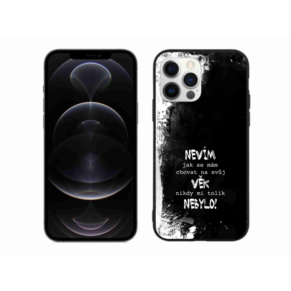 Gélový kryt mmCase na iPhone 12 Pro Max - vtipný text 14 čierne pozadie