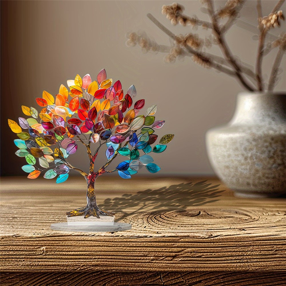 Dizajnová stolná dekorácia Strom života z transparentného akrylu