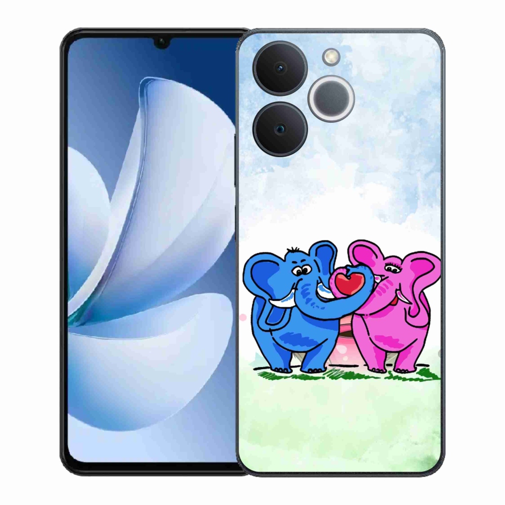 Gélový kryt mmCase na Realme Note 70T - zamilovaní slony