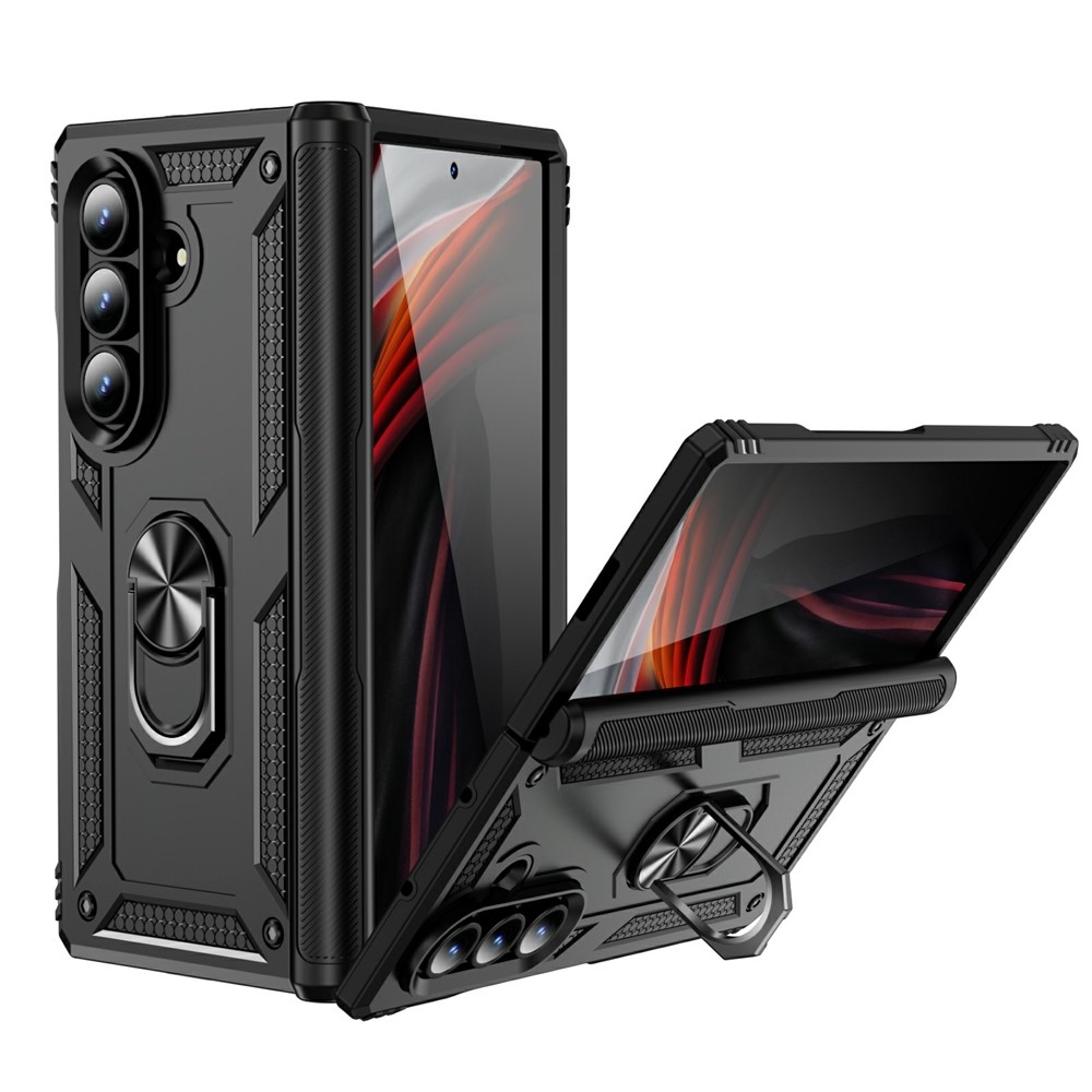 Ring odolný kryt na Samsung Galaxy Z Fold7 5G - čierny
