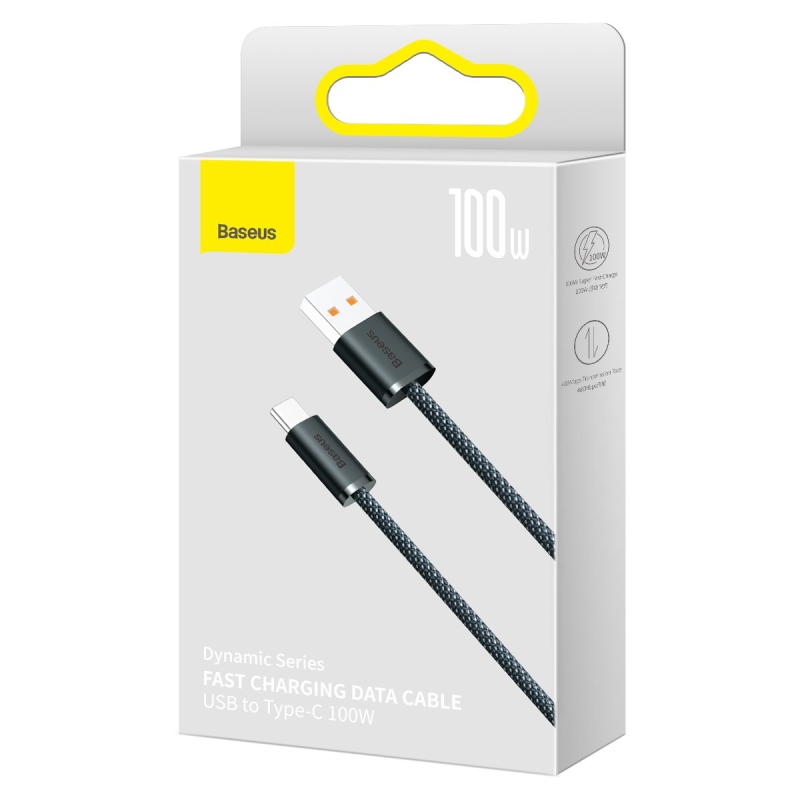 Baseus Dynamic Series Fast Charging Dátový Kábel USB-A - USB-C 100W 2m Slate gray