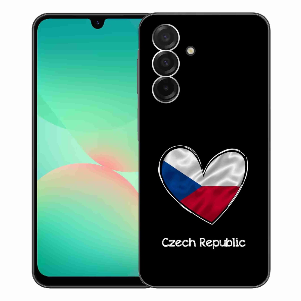 Gélový kryt mmCase na Samsung Galaxy A26 5G - vlajka srdca čierne pozadie