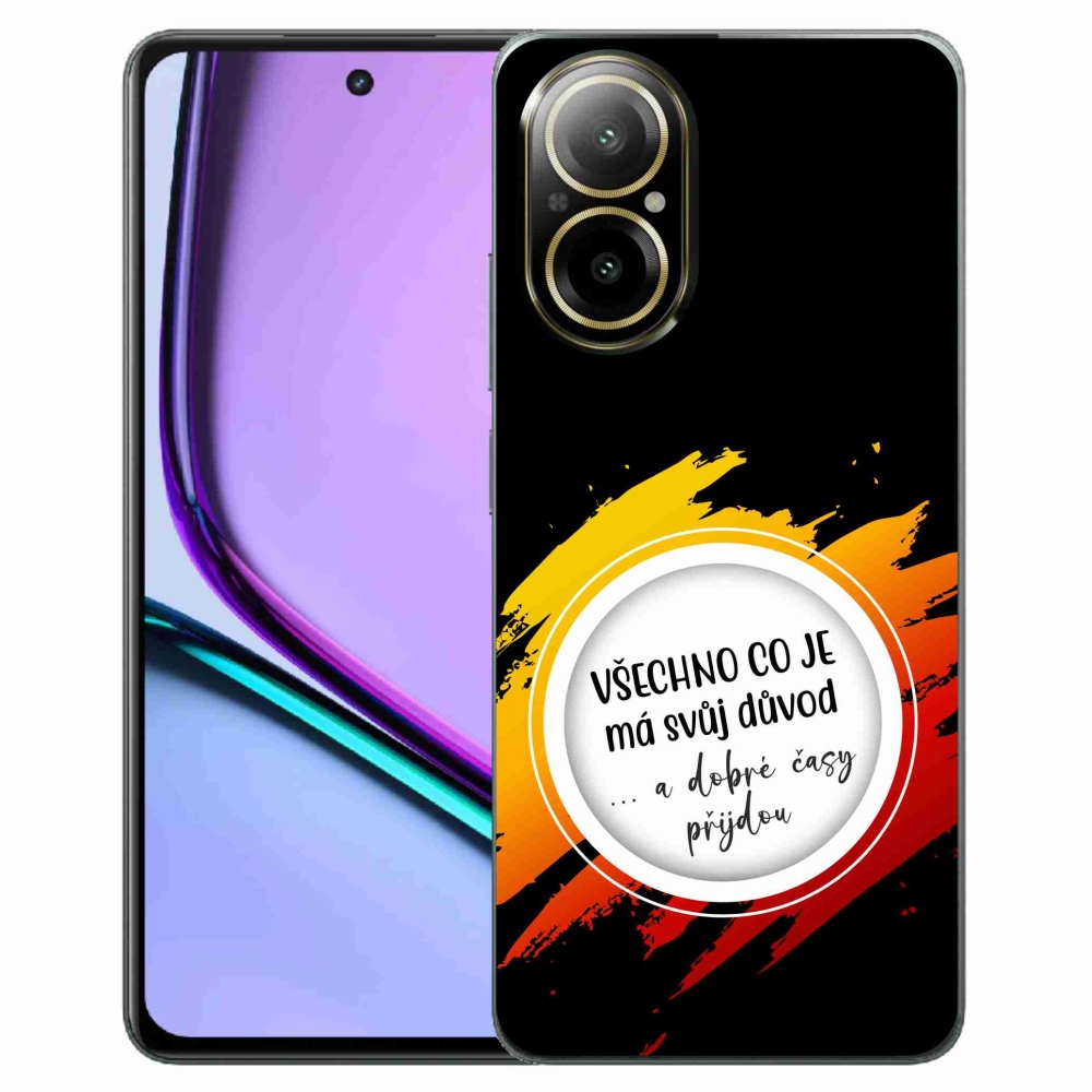 Gélový kryt mmCase na Realme C67 - citát 3 čierne pozadie