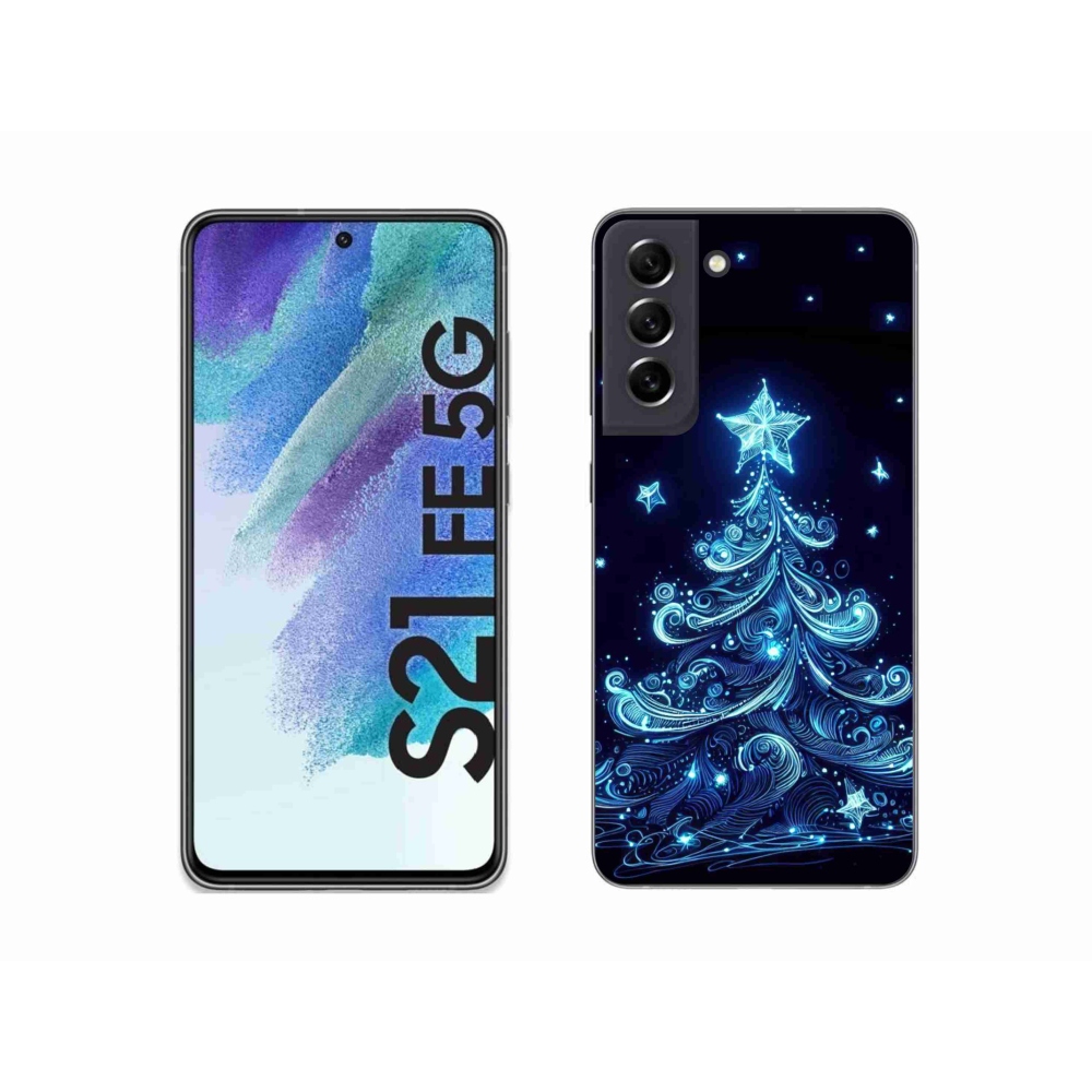 Gélový kryt mmCase na Samsung Galaxy S21 FE 5G - neónový vianočný stromček 4