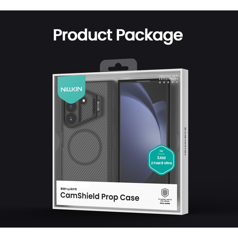 Nillkin CamShield Prop Magnetic Pen Slot (Transp. Lens) Zadný kryt pre Samsung Galaxy Z Fold 8 Ultra, priehľadný, čierny