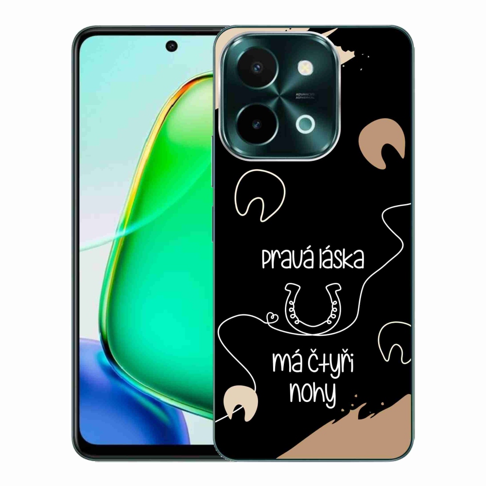 Gélový kryt mmCase na Vivo Y28 - konský motív čierne pozadie