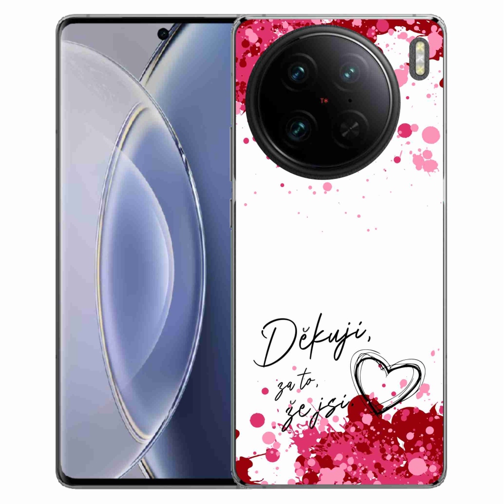 Gélový kryt mmCase na Vivo X90 Pro - zamilovaný text 2 biele pozadie