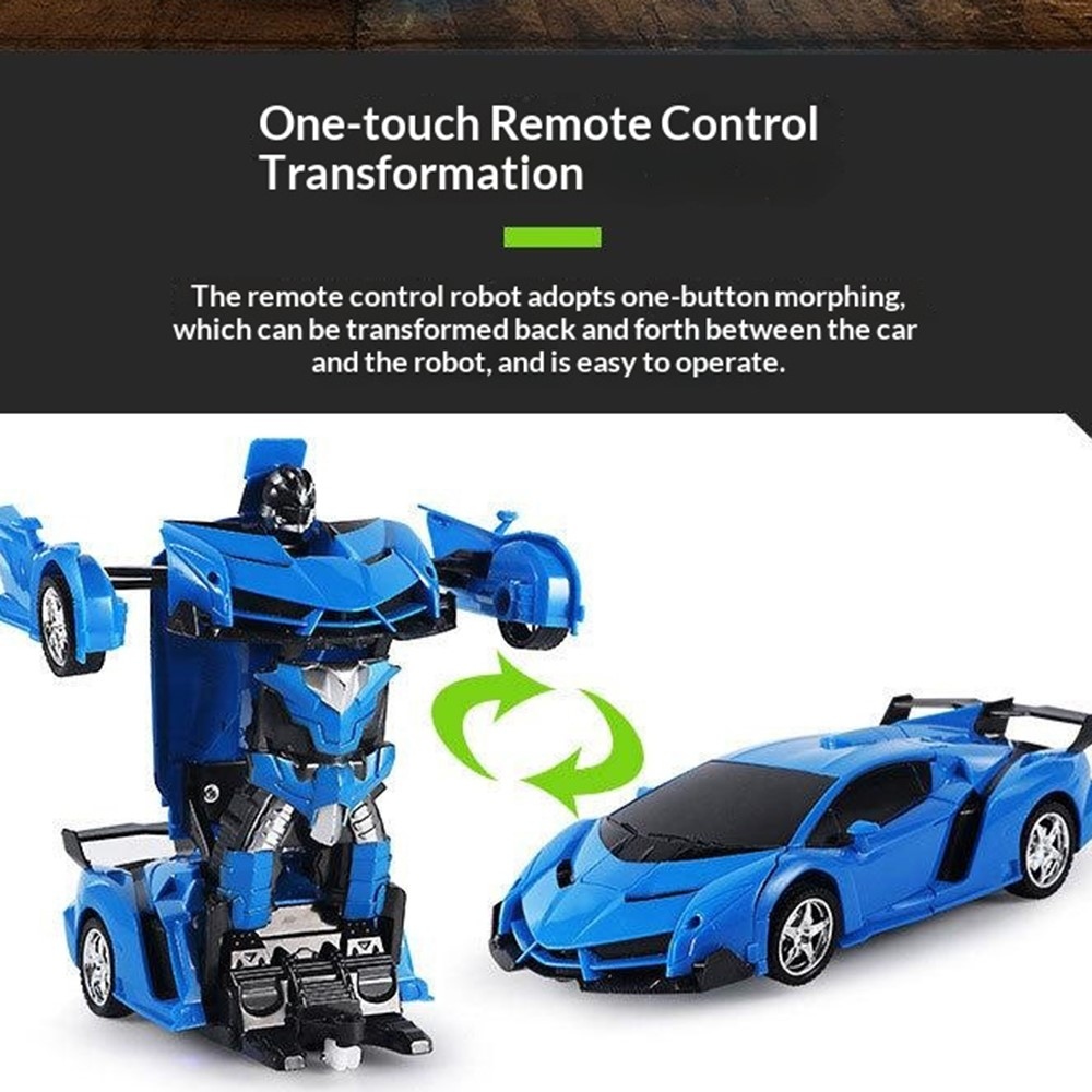RC transformačné auto 2v1 auto a robot - červené
