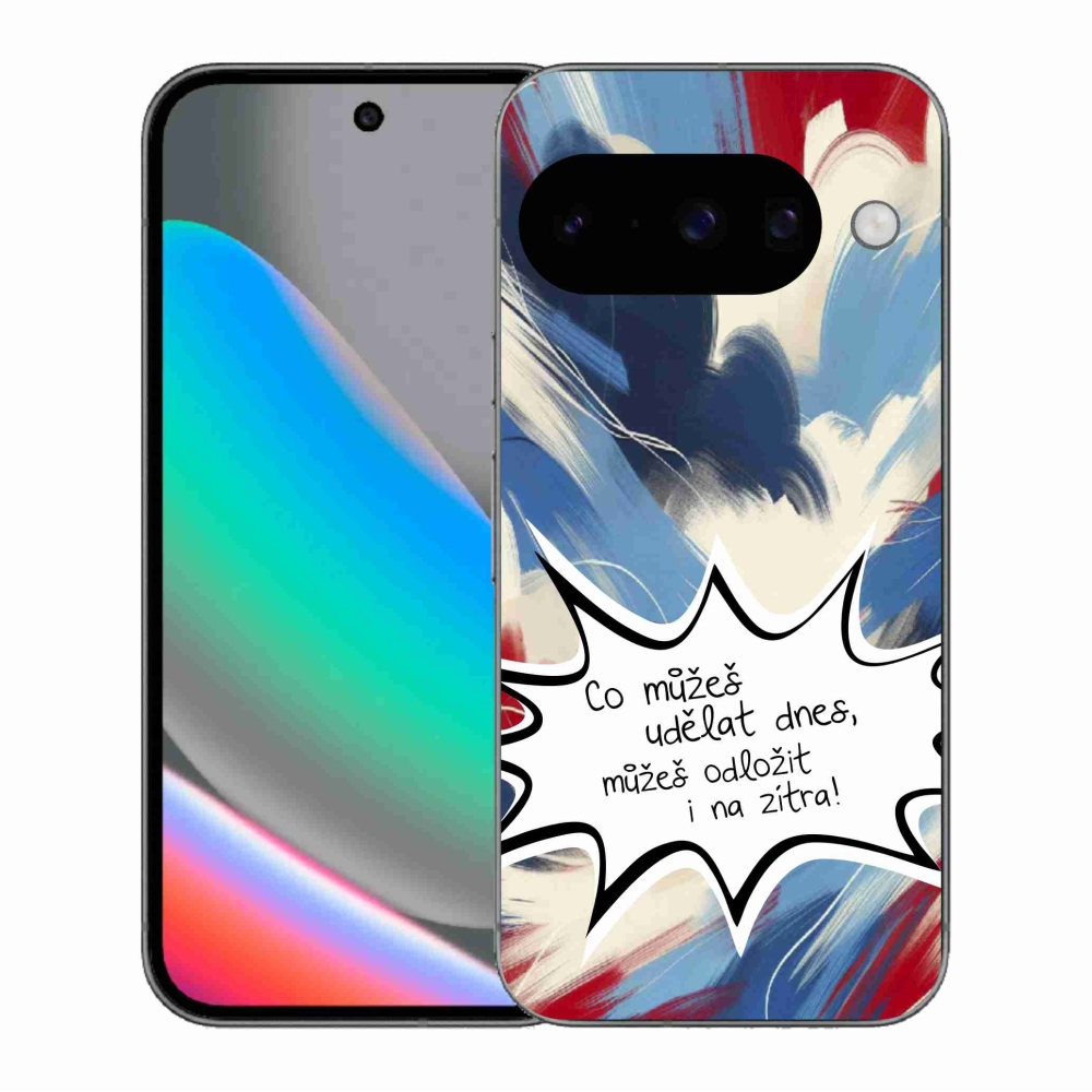 Gélový kryt mmCase na Google Pixel 10 - vtipný text 9 biele pozadie