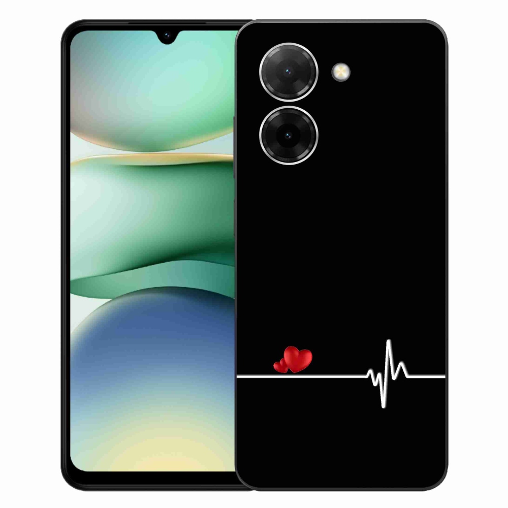 Gélový kryt mmCase na Xiaomi Redmi A5 (171.7x77.8x8.3mm) - srdce a tep čierne pozadie