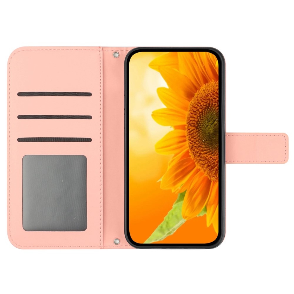 Sunflowers knižkové púzdro na Xiaomi Redmi Note 14 Pro - ružové