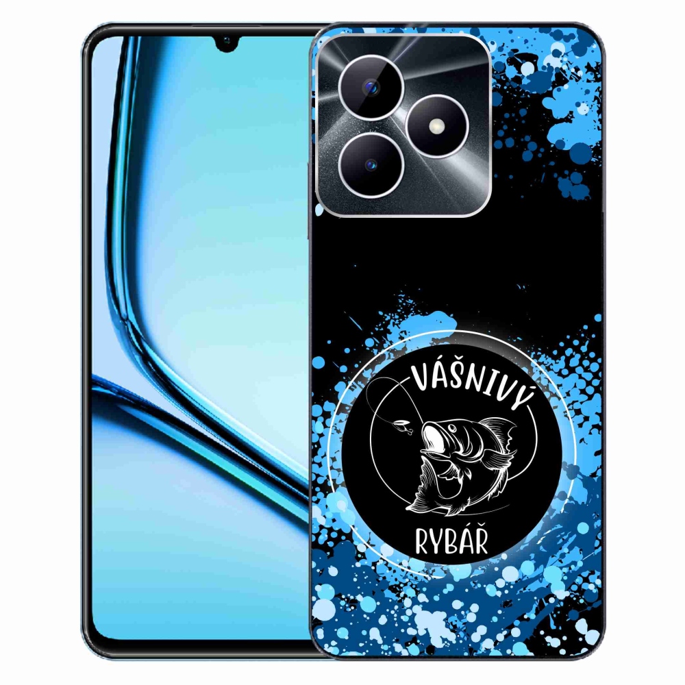 Gélový kryt mmCase na Realme Note 50 - vášnivý rybár čierne pozadie