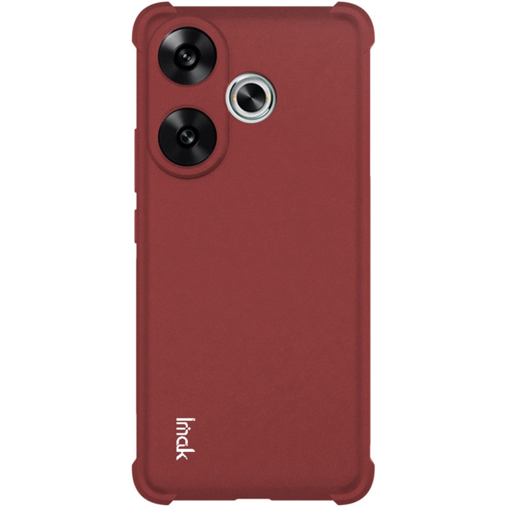 IMK matný gélový obal s vystuženými rohmi na Xiaomi Poco F6 - červený