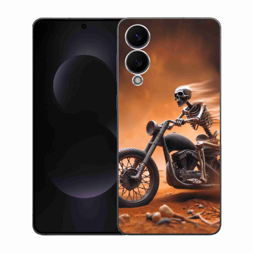 Gélový kryt mmCase na Samsung Galaxy S25 Edge - kostra na motorke