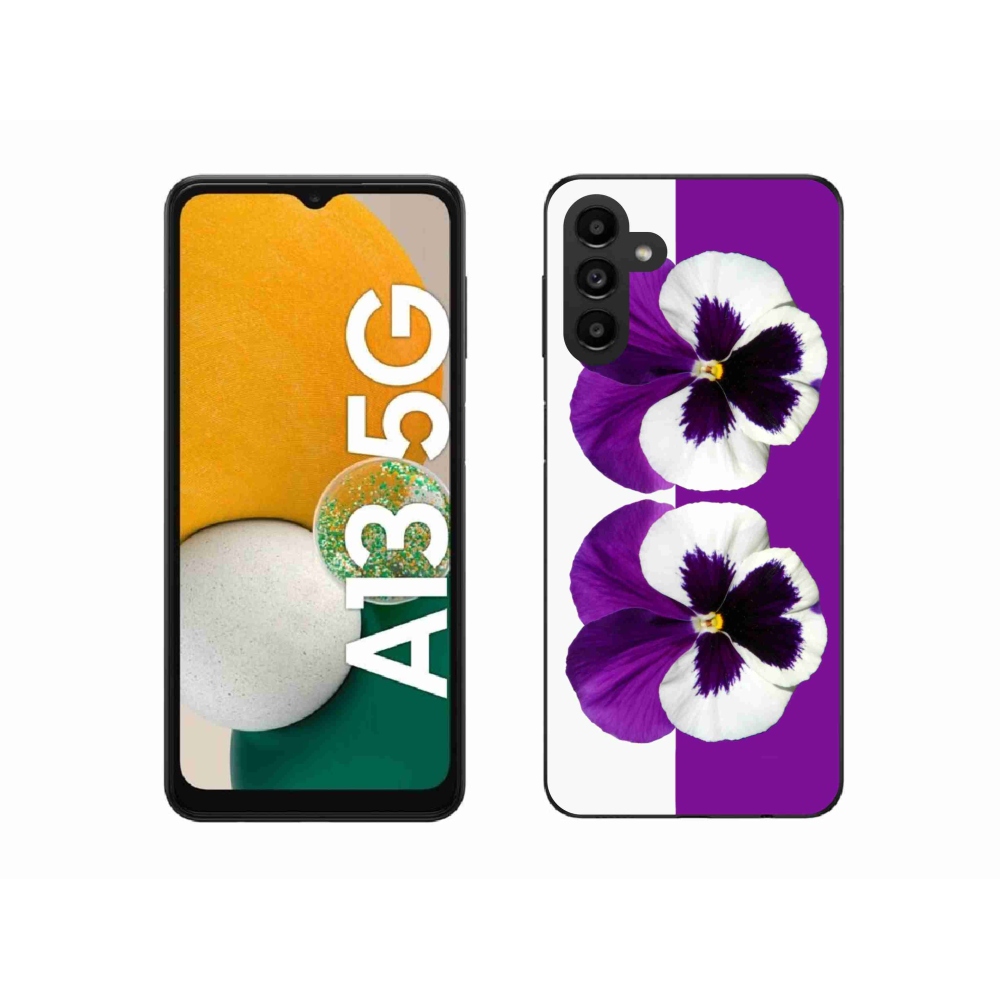 Gélový kryt mmCase na Samsung Galaxy A13 5G - fialovobiely kvet