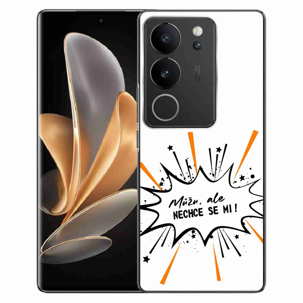 Gélový kryt mmCase na Vivo V29 5G - vtipný text 11 biele pozadie