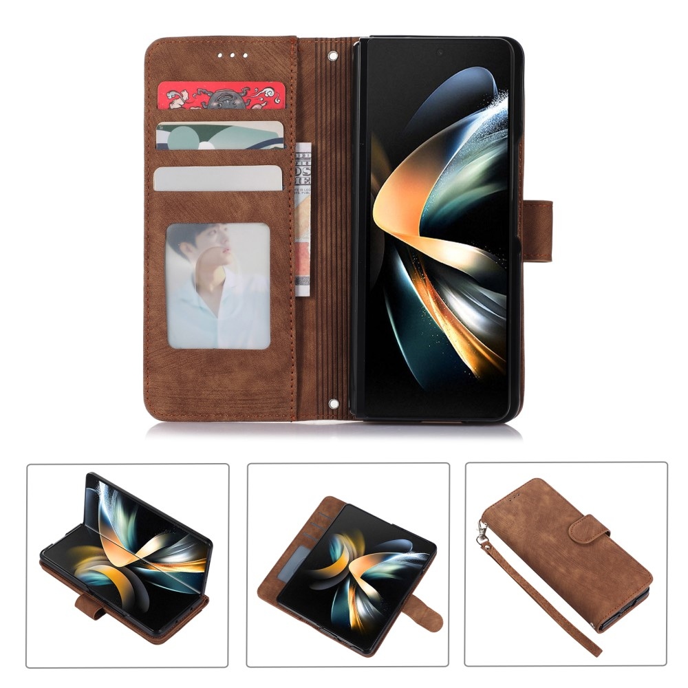 Wallet knižkové púzdro na Samsung Galaxy Z Fold5 5G - hnedé