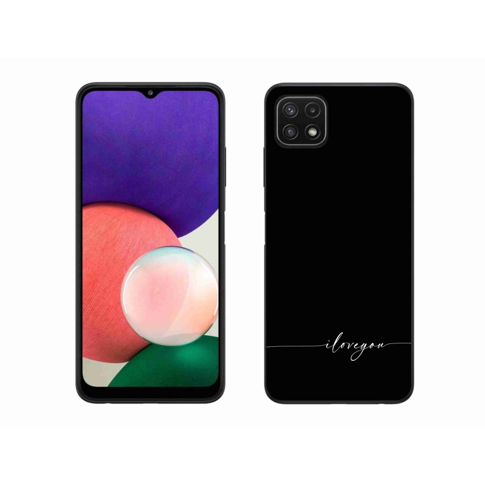 Gélový kryt mmCase na Samsung Galaxy A22 5G - I love you čierne pozadie