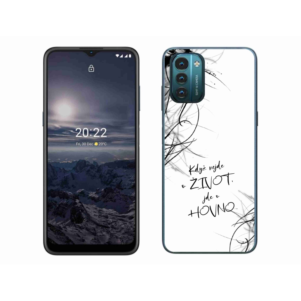 Gélový kryt mmCase na Nokia G11/G21 - vtipný text 16 biele pozadie