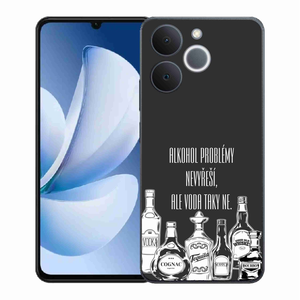 Gélový kryt mmCase na Realme Note 70T - vtipný text čierne pozadie