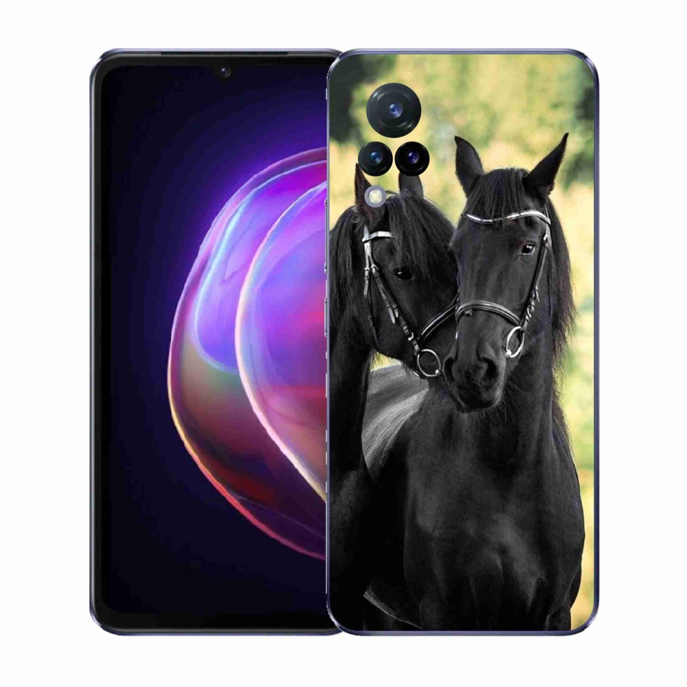 Gélový kryt mmCase na Vivo V21 4G/5G - dva čierne kone