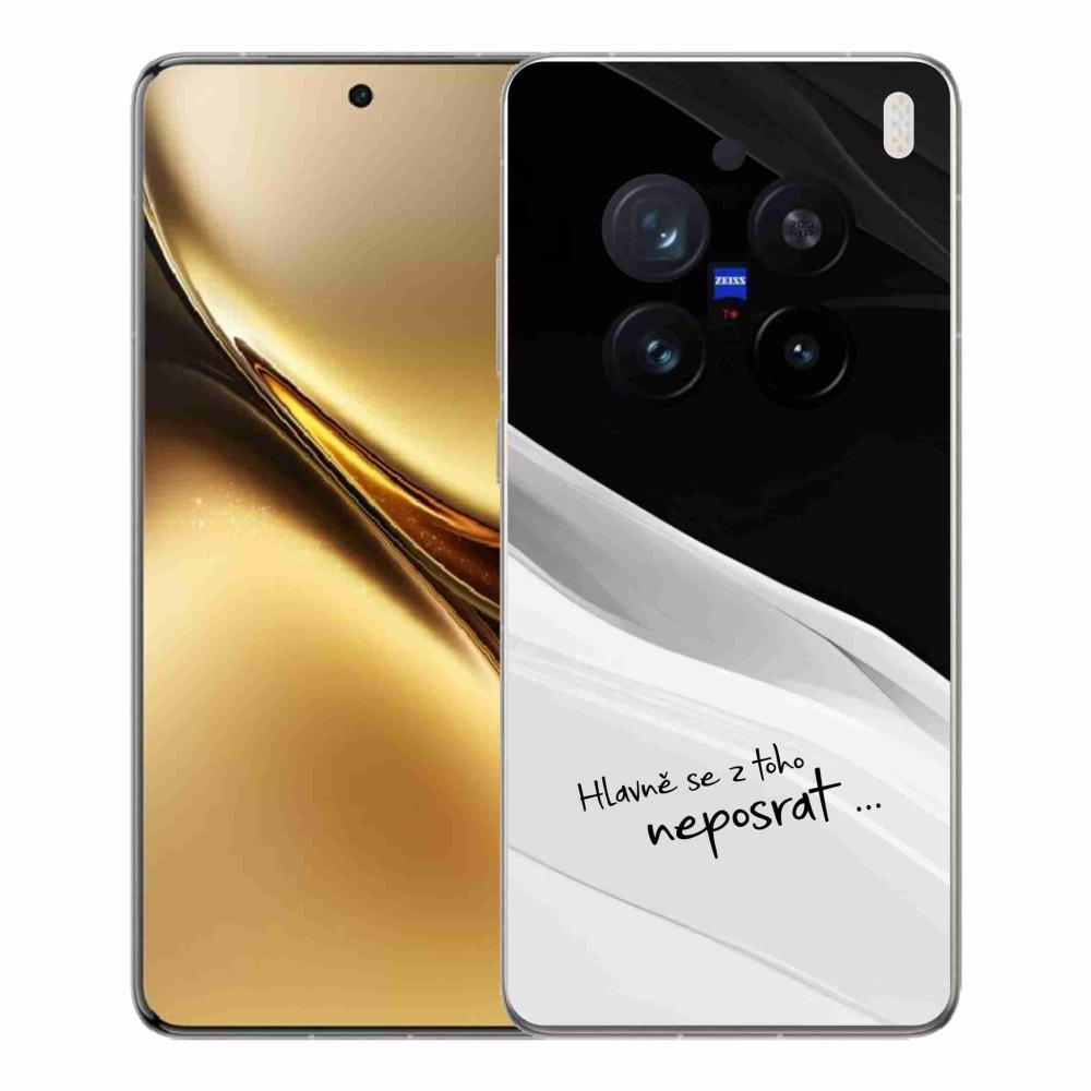 Gélový kryt mmCase na Vivo X200 Pro 5G - vtipný text 13 bieločierne pozadie