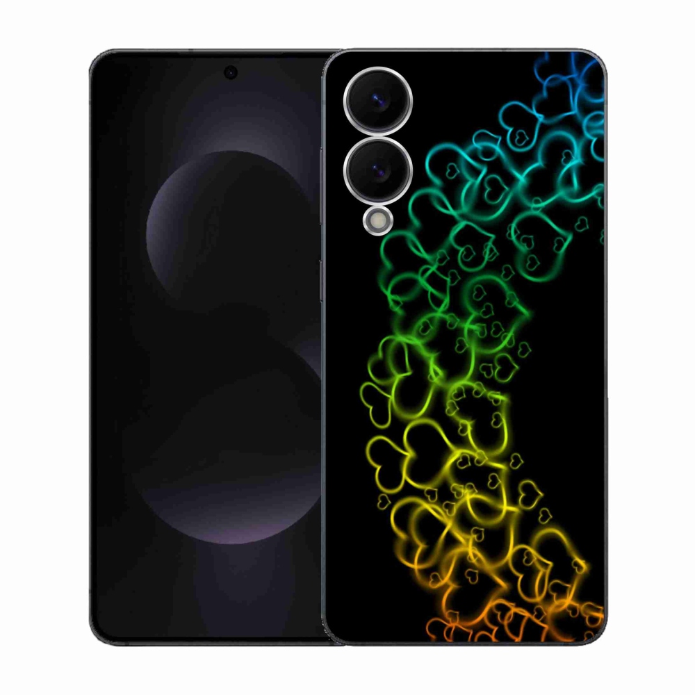 Gélový kryt mmCase na Samsung Galaxy S25 Edge - farebné srdiečka