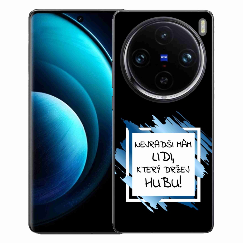 Gélový kryt mmCase na Vivo X100 Pro 5G - vtipný text 7 bieločierne pozadie