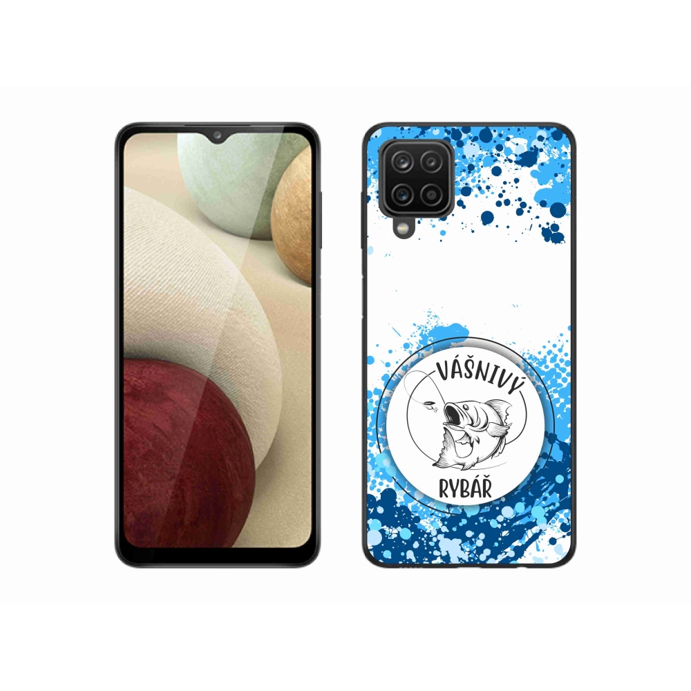 Gélový kryt mmCase na Samsung Galaxy M12 - vášnivý rybár biele pozadie