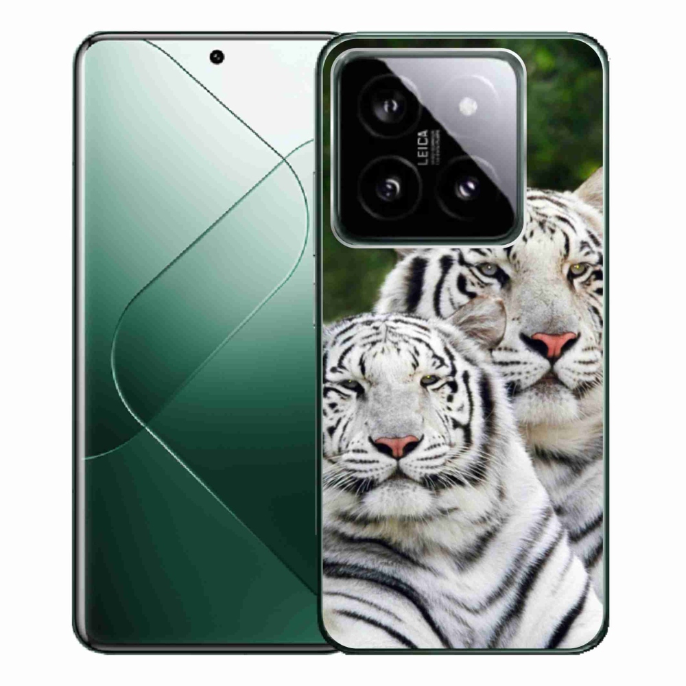 Gélový obal mmCase na Xiaomi 14 Pro - bieli tigre