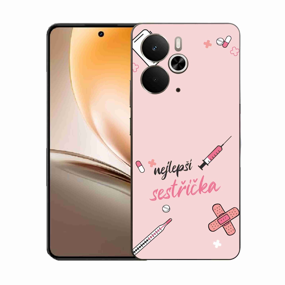 Gélový kryt mmCase na Realme 14 5G - najlepšia sestrička ružové pozadie