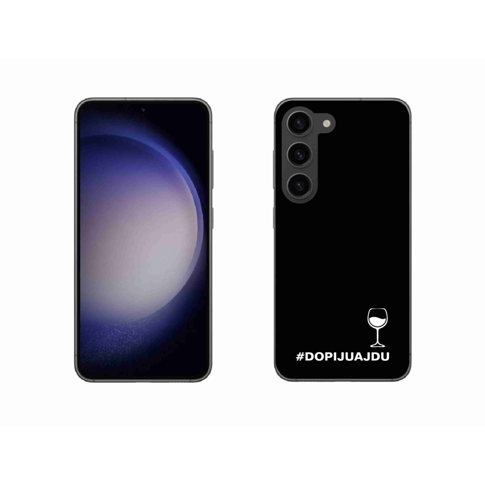 Gélový kryt mmCase na Samsung Galaxy S23 5G - vínny motív čierne pozadie