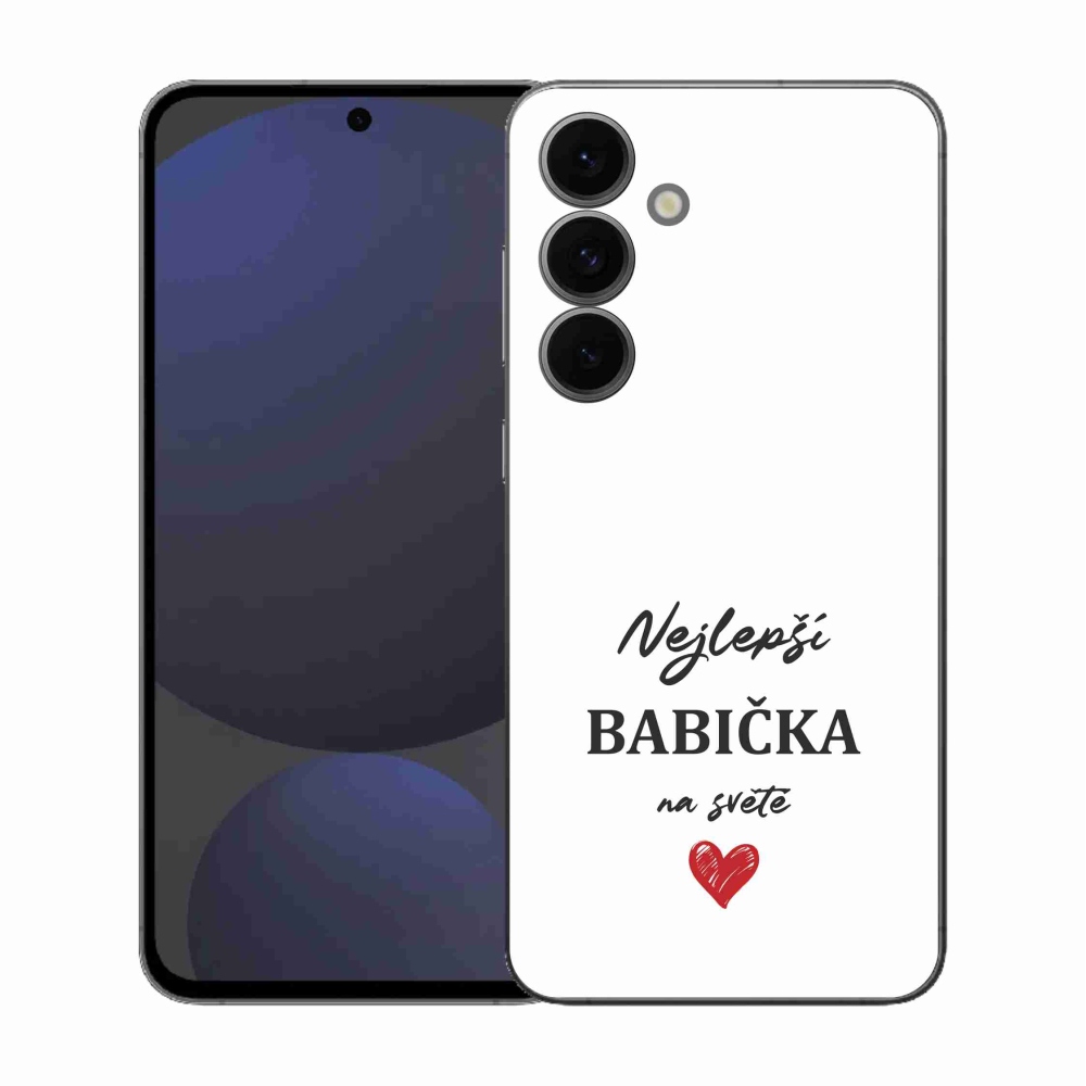 Gélový kryt mmCase na Samsung Galaxy S25 FE - najlepšia babička 1 biele pozadie