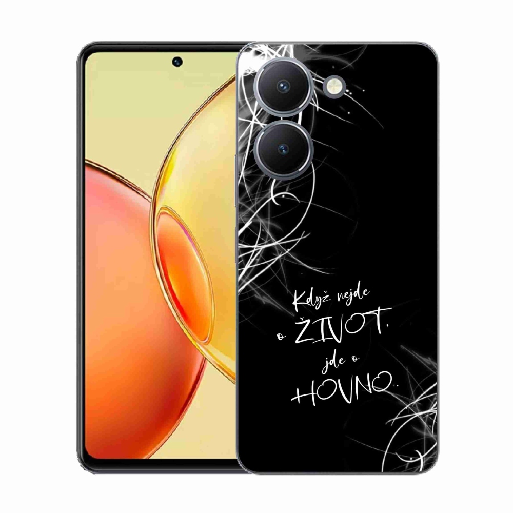 Gélový kryt mmCase na Vivo Y36 - vtipný text 16 čierne pozadie