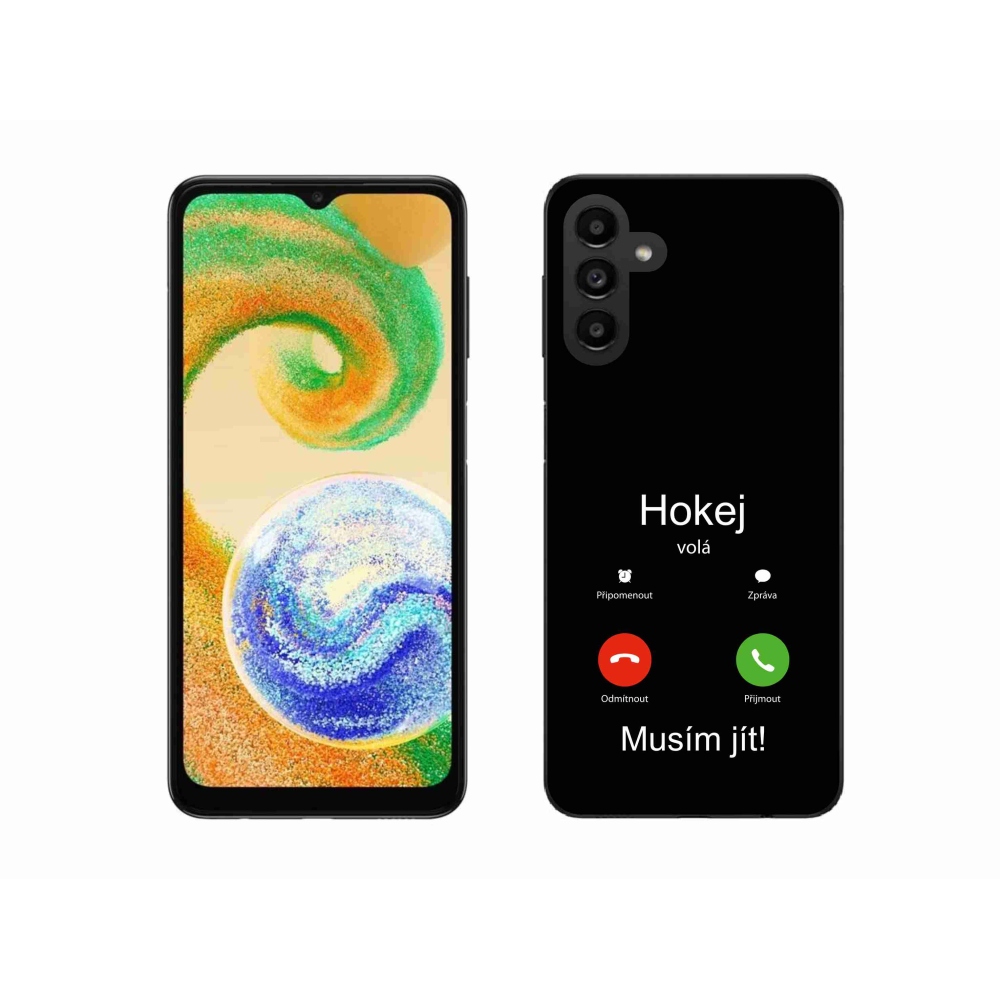 Gélový kryt mmCase na Samsung Galaxy A04s (164.7x76.7x9.1mm) - hokej volá čierne pozadie