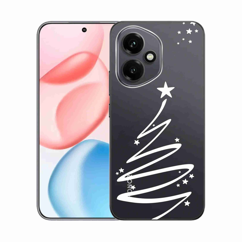 Gélový kryt mmCase na Honor 400 - biely stromček na priehľadnom pozadí